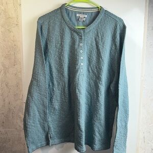 Carbon2cobalt blue thermal henley sweater sz‎ XL
